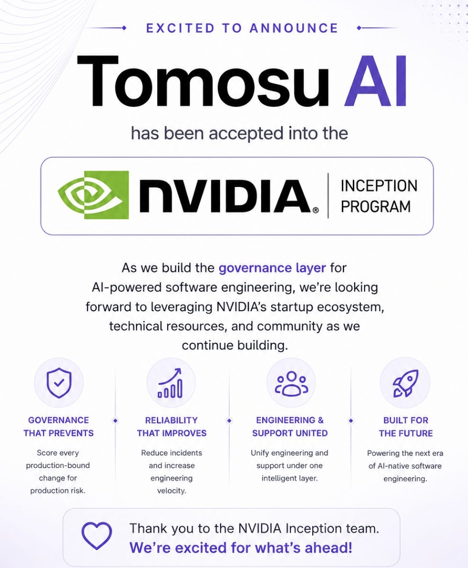 Excited to announce: Tomosu AI has been accepted into the NVIDIA Inception Program